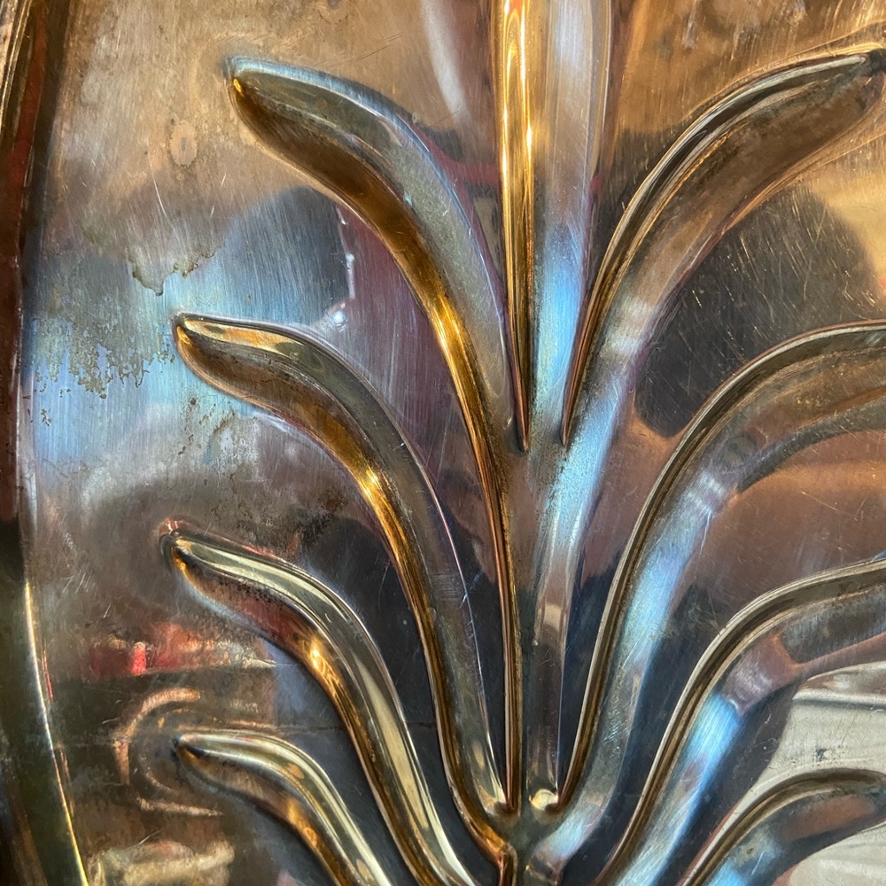 Vintage silver plate footed meat platter, thanksgiving - Picture 3 of 7